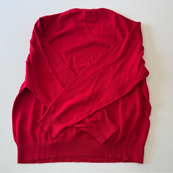 St. John's Bay Mens Red Heather V-Neck Sweater Size XXL Grunge & Preppy Look VTG - Picture 4 of 10